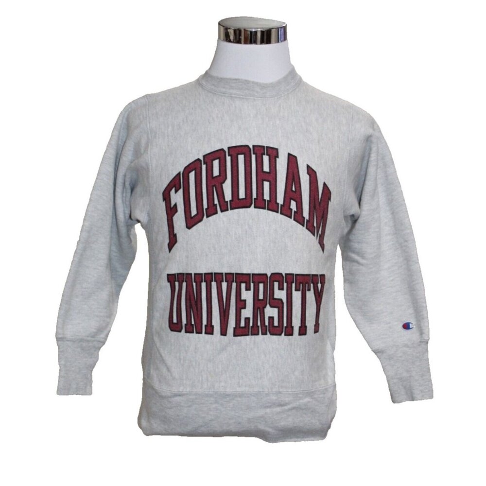 Vintage 80s Fordham Champion Reverse Weave Sweatshirt Small double sided